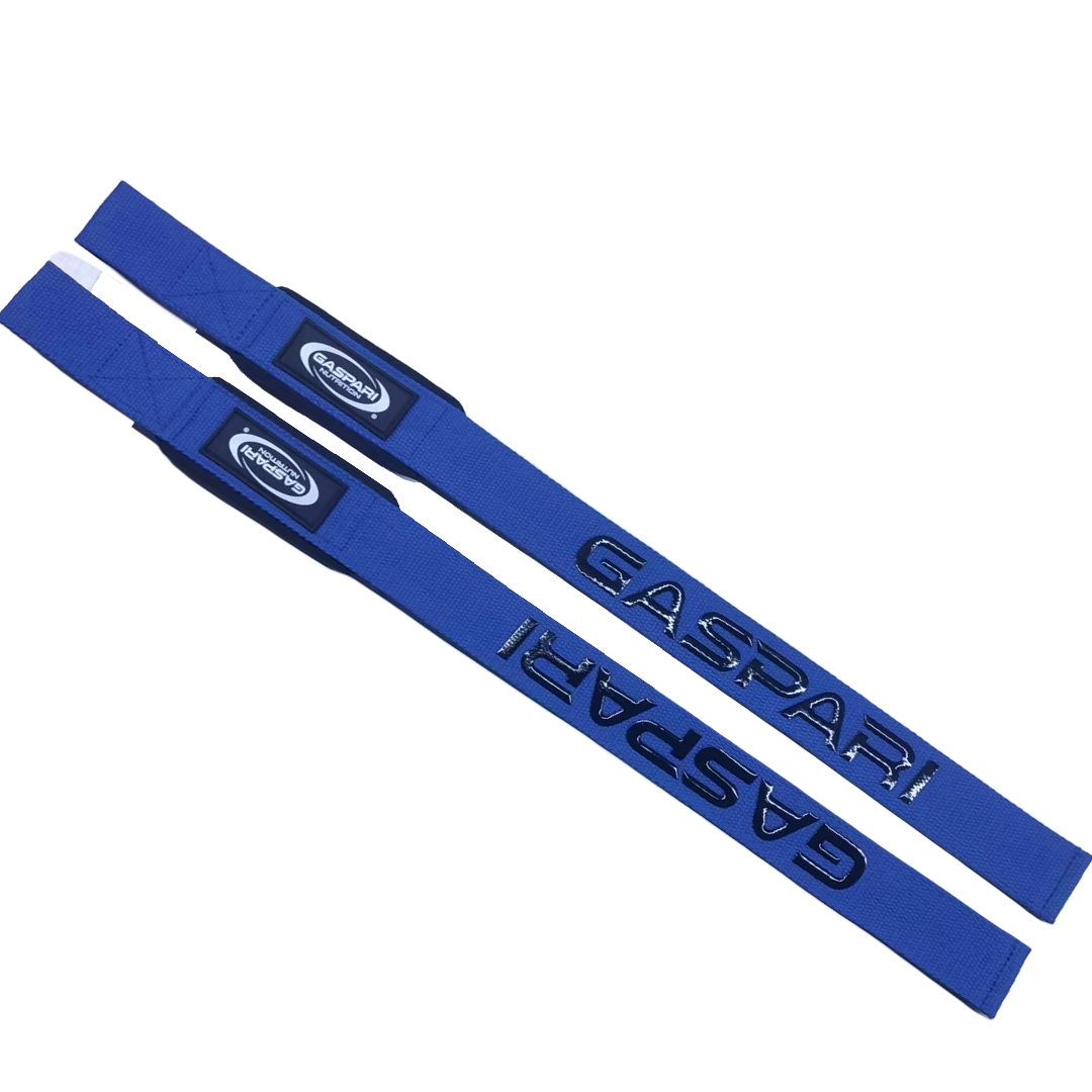 Gaspari Weight Lifting straps w/Silicone grip (Blue)